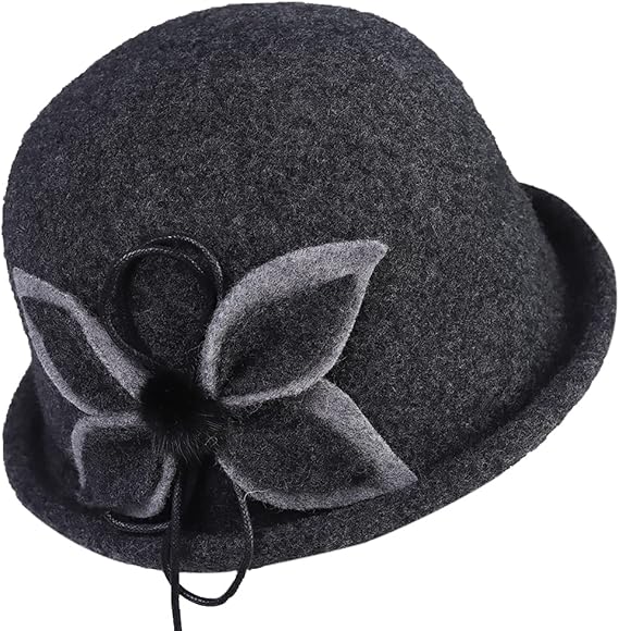 Women Winter Hat - Vintage Wool Cloche Bucket Hat