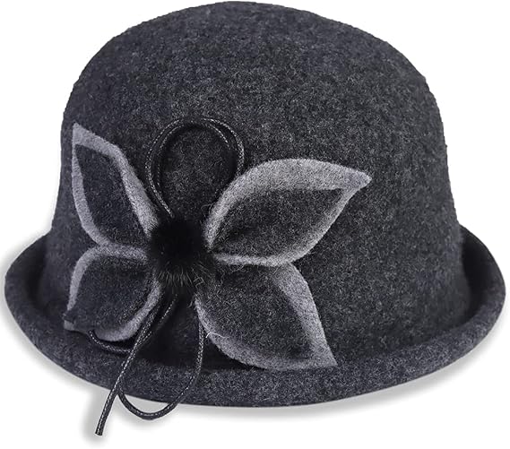 Women Winter Hat - Vintage Wool Cloche Bucket Hat